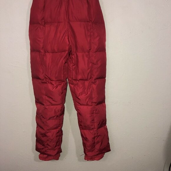 Kids Youth Red Soft-shell Puffer Down Filled Overall Ski Snow Overalls - Picture 4 of 10